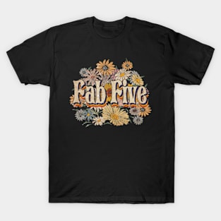 Personalized Five Name Birthday Fab 70s 80s 90s Styles T-Shirt